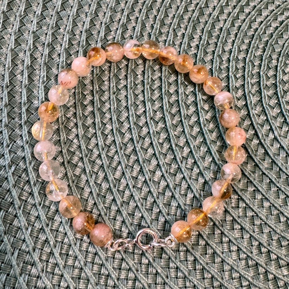 Natural Citrine Gemstone Beaded Bracelet